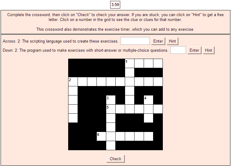 A Crossword made with JCross